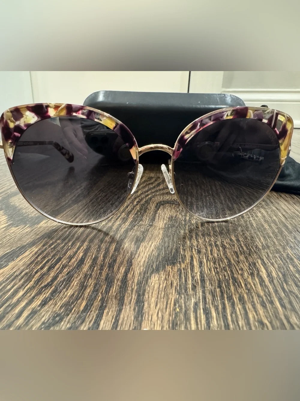 Authentic Balmain Paris Butterfly Cat-Eye Sunglasses Burgundy Purple Confetti